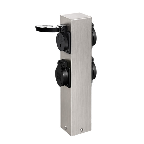 30cm outdoor power pedestal with dual sockets