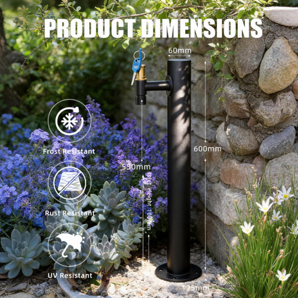 Outdoor Water Faucet Column Dimensions