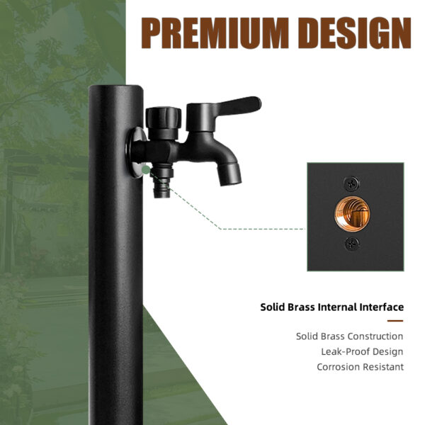 Outdoor Double Faucet Water Pedestal Detail