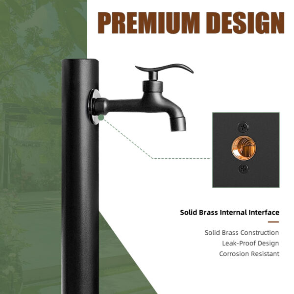 Freestanding Outdoor Garden Faucet Pedestal Detail