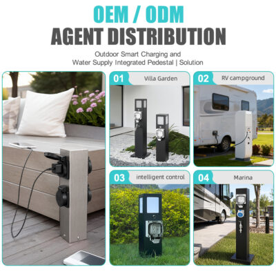 30cm Outdoor Power Pedestal for RV Campsites