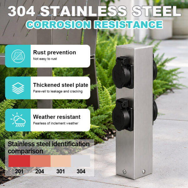 stainless steel outdoor power pedestal