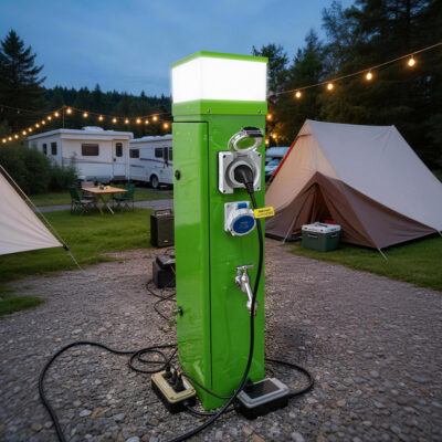 outdoor water and power pedestal