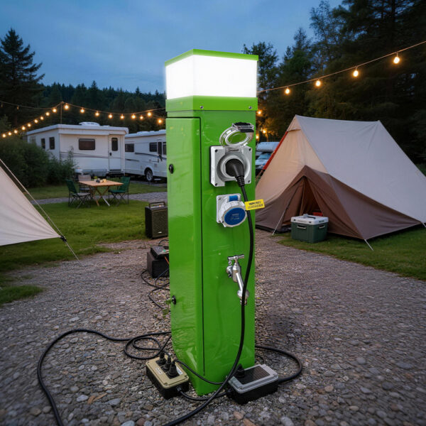 outdoor water and power pedestal